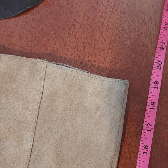 Vince Camuto Pearlanie Over Knee Boot Suede Beige Sz12 New With Defect - Picture 6 of 7